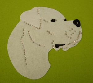 Dogo Argentino felt aplication for self-assembly 