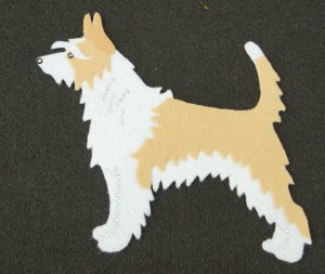 Podengo Portuguese Miniature Wire-haired felt aplication for self-assembly 