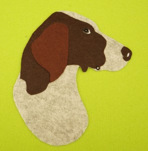 German Pointer Short-haired felt aplication for self-assembly 