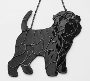 Affenpinscher - zawieszka witrażowa