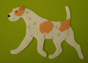 Parson Russel Terrier felt aplication for self-assembly 