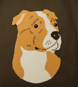 American Staffordshire Terrier - aplikacja filcowa 