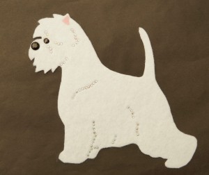 West Highland White Terrier - aplikacja filcowa 