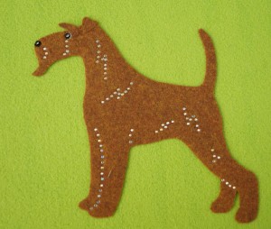 Terier irlandzki  -  aplikacja filcowa 