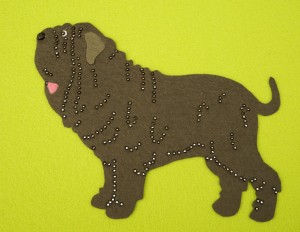 Mastif neapolitański - aplikacja filcowa 