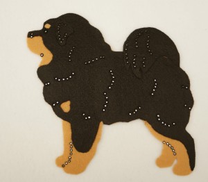 Mastif tybetański - aplikacja filcowa 