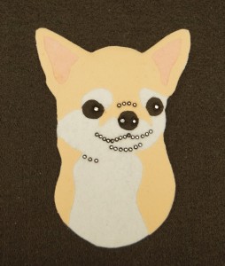 Chihuahua krótkowłosy głowa - aplikacja filcowa 