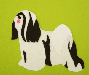 Terier tybetański - aplikacja filcowa 