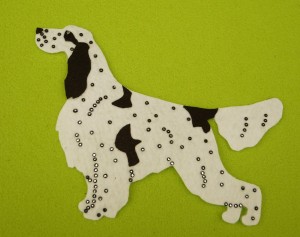 Seter angielski - aplikacja filcowa 