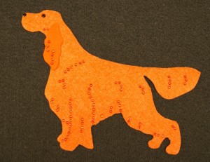 Seter irlandzki - aplikacja filcowa 