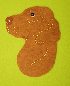 Wyżeł węgierski krótkowłosy - aplikacja filcowa 