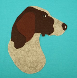 Wyżeł niemiecki krótkowłosy - aplikacja filcowa 