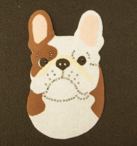 French Bulldog felt aplication