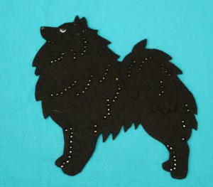 Szpic niemiecki mały  - aplikacja filcowa