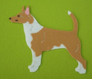 Podengo portugalski miniaturowy krótkowłosy - aplikacja filcowa