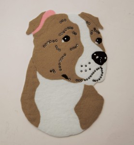 American Staffordshire Terrier - aplikacja filcowa do samodzielnego montażu 