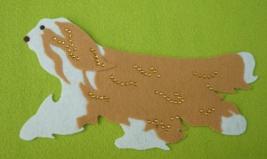 Bearded Collie - aplikacja filcowa do samodzielnego montażu 