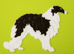 Chart rosyjski Borzoj - aplikacja filcowa do samodzielnego montażu 