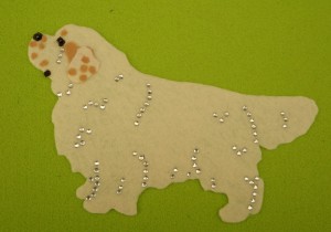 Clumber Spaniel - aplikacja filcowa do samodzielnego montażu 