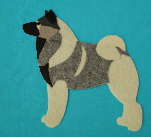 Elkhund szary - aplikacja filcowa do samodzielnego montażu 