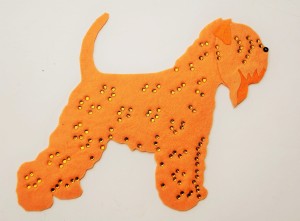 Irish Soft Coated Wheaten Terrier - aplikacja filcowa do samodzielnego montażu 