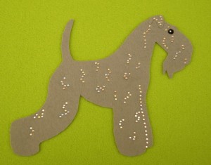 Kerry Blue Terrier - aplikacja filcowa do samodzielnego montażu 