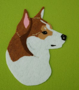 Norsk Lundehund - aplikacja filcowa do samodzielnego montażu 