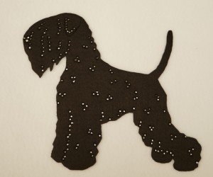 Black Russian Terrier felt aplication for self-assembly 