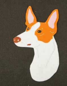 Podenco z Ibizy - aplikacja filcowa  do samodzielnego montażu