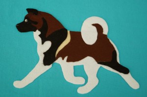 American Akita felt application 