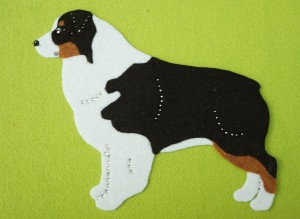 Australian Shepherd cropped felt application 