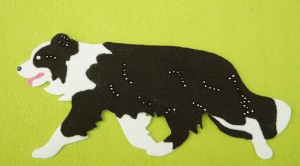 Border Collie felt aplication