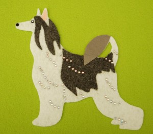 Chinese Crested Dog Powder Puff felt aplication
