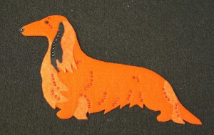  Dachshund Long-haired felt aplication