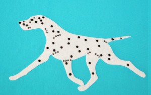 Dalmatian felt aplication