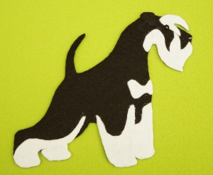 Sznaucer miniaturowy - aplikacja filcowa 