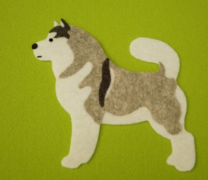Alaskan Malamute felt application for self-assembly 
