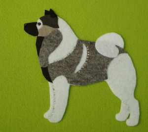 Norwegian Elkhound Grey felt aplication