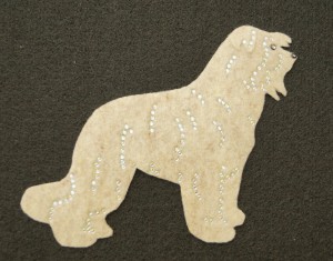 Pyrenean Sheepdog Long-haired felt aplication