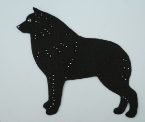 Schipperke cropped felt aplication