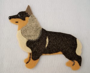  Swedish Vallhund cropped felt aplication 