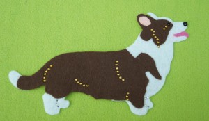 Welsh Corgi Cardigan felt aplication