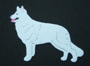  White Swiss Shepherd felt aplication