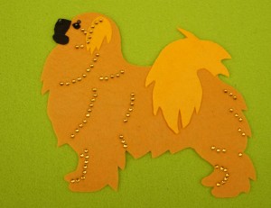 Tibetan Spaniel felt aplication for self-assembly 