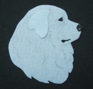 Tatra Shepherd Dog felt aplication for self-assembly 