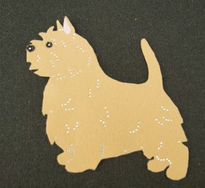 Norwich Terrier felt aplication for self-assembly 