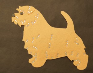 Norfolk Terrier felt aplication for self-assembly 