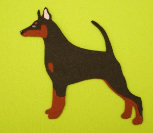Miniature Pinscher felt aplication for self-assembly 