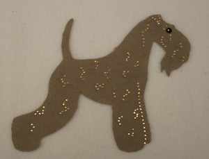 Kerry Blue Terrier felt aplication for self-assembly 