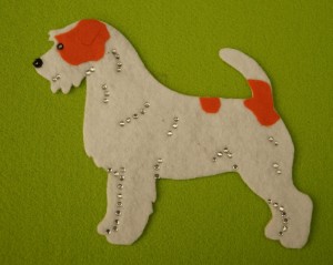 Jack Russell Terrier felt aplication for self-assembly 